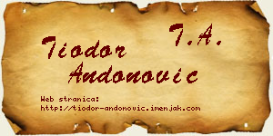 Tiodor Andonović vizit kartica